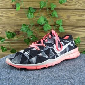 Nike Free TR Fit 5 Women Sneaker Shoes Black‎ Fabric Lace Up Size 9.5 Medium